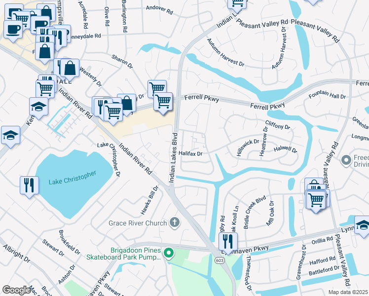 map of restaurants, bars, coffee shops, grocery stores, and more near 1446 Deerpond Lane in Virginia Beach