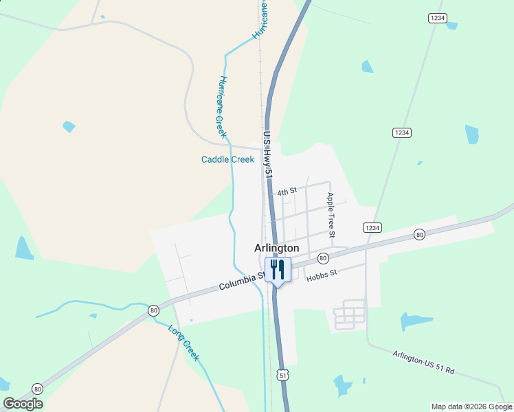 map of restaurants, bars, coffee shops, grocery stores, and more near 406 Railroad Street in Arlington