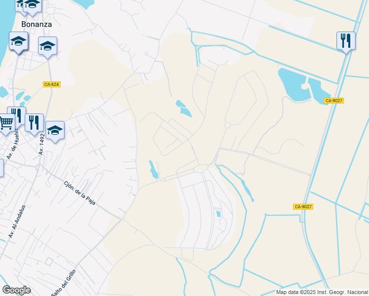 map of restaurants, bars, coffee shops, grocery stores, and more near 801 Loma Martín Miguel in Sanlúcar de Barrameda