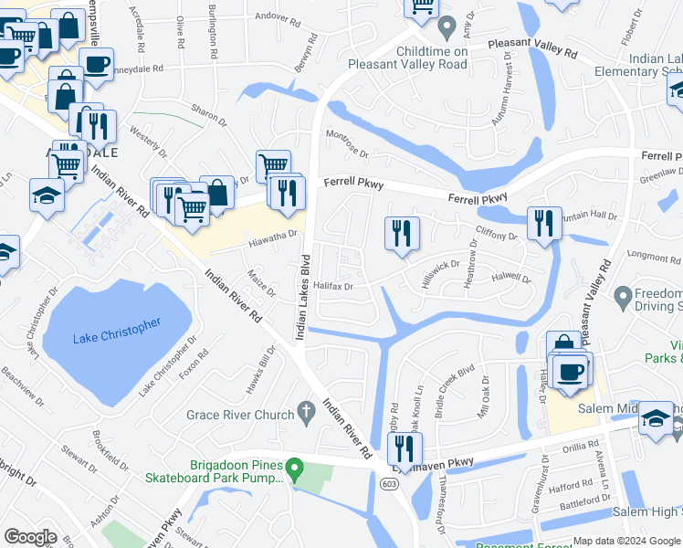 map of restaurants, bars, coffee shops, grocery stores, and more near 1407 Rand Court in Virginia Beach