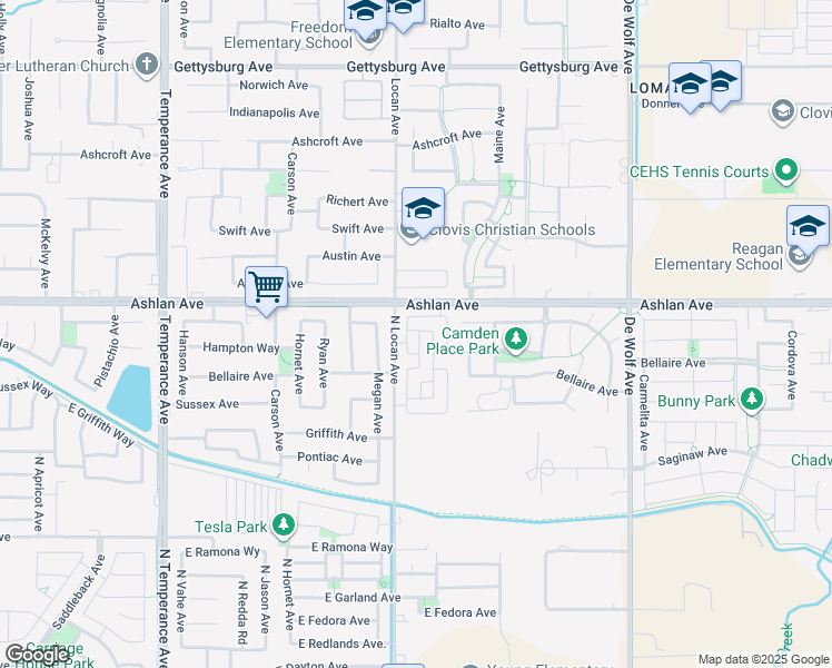 map of restaurants, bars, coffee shops, grocery stores, and more near in Clovis