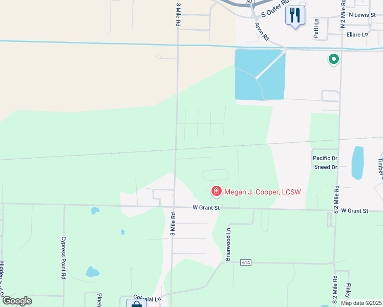 map of restaurants, bars, coffee shops, grocery stores, and more near 12550 Wildwind Drive in Dexter