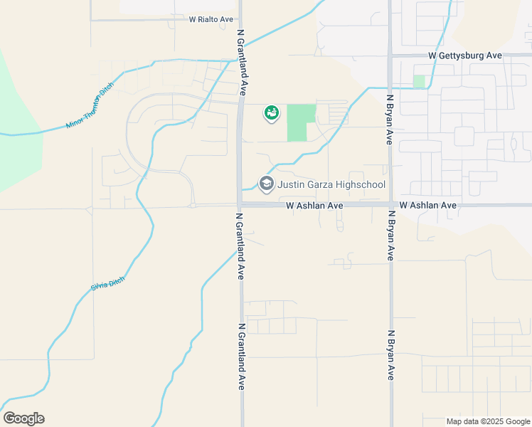 map of restaurants, bars, coffee shops, grocery stores, and more near 6819 West Ashlan Avenue in Fresno