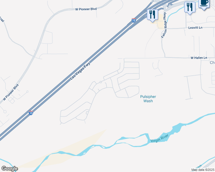 map of restaurants, bars, coffee shops, grocery stores, and more near 570 Pine Meadow Court in Mesquite