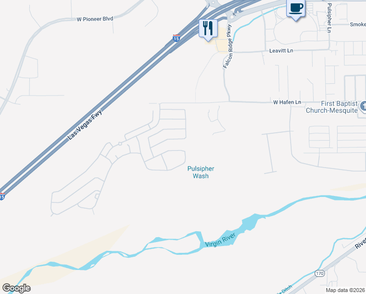 map of restaurants, bars, coffee shops, grocery stores, and more near 1181 Augusta Hills Street in Mesquite