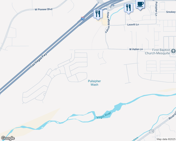 map of restaurants, bars, coffee shops, grocery stores, and more near 1181 Augusta Hills Street in Mesquite