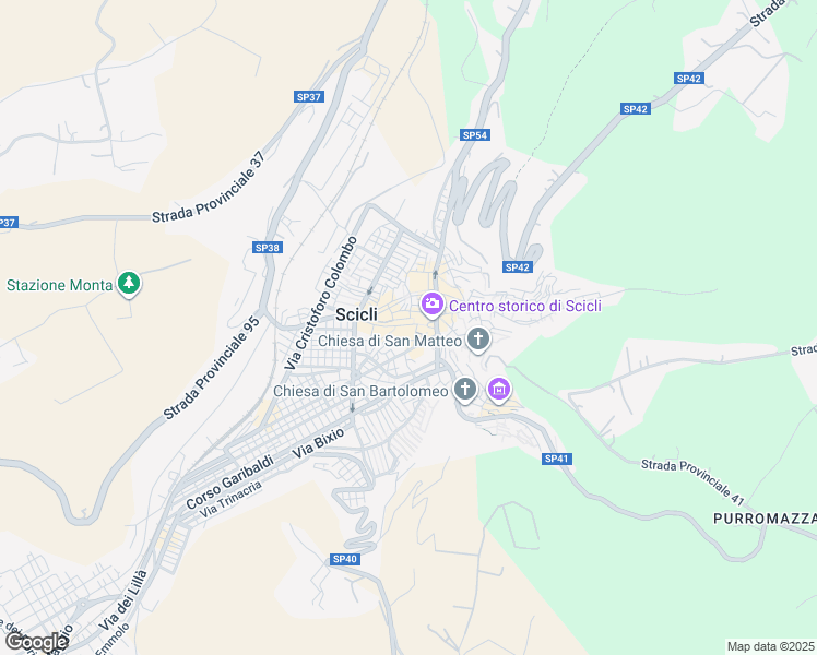 map of restaurants, bars, coffee shops, grocery stores, and more near 35 Via Francesco Mormino Penna in Scicli