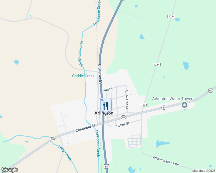 map of restaurants, bars, coffee shops, grocery stores, and more near 4th Street in Arlington