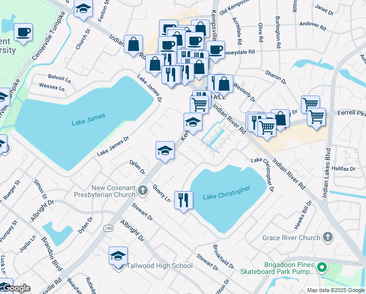 map of restaurants, bars, coffee shops, grocery stores, and more near 5233 Shorebreeze Court in Virginia Beach