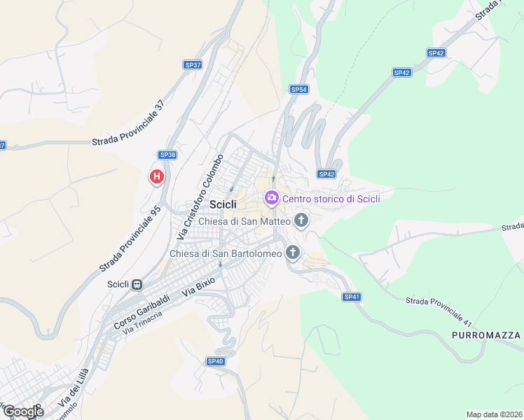 map of restaurants, bars, coffee shops, grocery stores, and more near 35 Via Francesco Mormino Penna in Scicli