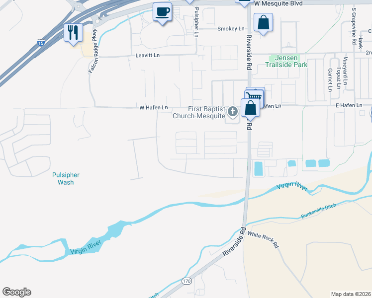 map of restaurants, bars, coffee shops, grocery stores, and more near 926 Adobe Drive in Mesquite