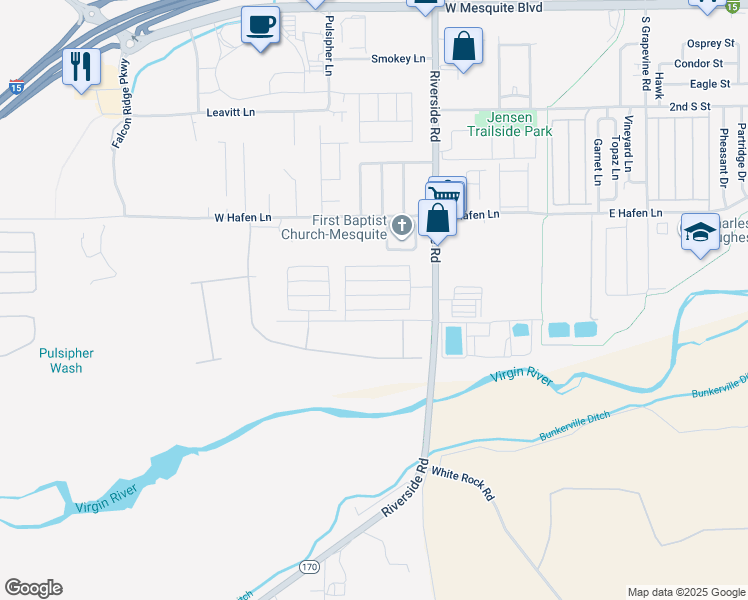 map of restaurants, bars, coffee shops, grocery stores, and more near 865 Tucson Street in Mesquite