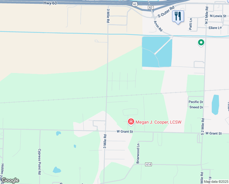 map of restaurants, bars, coffee shops, grocery stores, and more near 12550 Wildwind Drive in Dexter