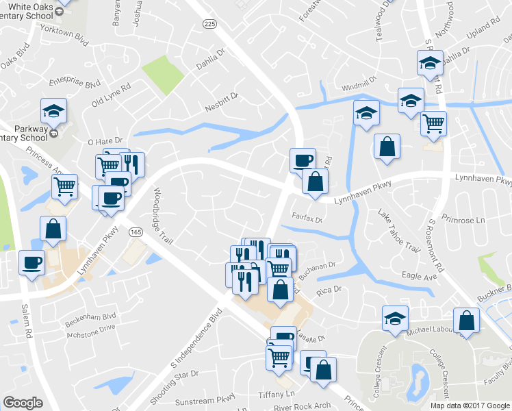 map of restaurants, bars, coffee shops, grocery stores, and more near 3776 Fieldstone Circle in Virginia Beach