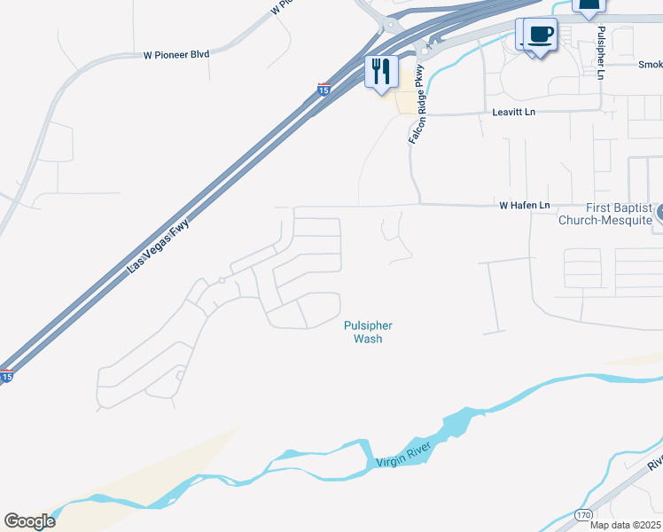 map of restaurants, bars, coffee shops, grocery stores, and more near 1181 Augusta Hills Street in Mesquite