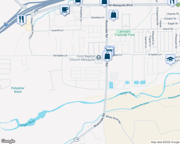 map of restaurants, bars, coffee shops, grocery stores, and more near 872 Joshua Drive in Mesquite