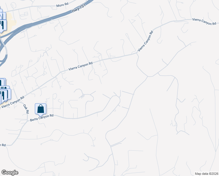 map of restaurants, bars, coffee shops, grocery stores, and more near 18310 Vierra Canyon Road in Salinas