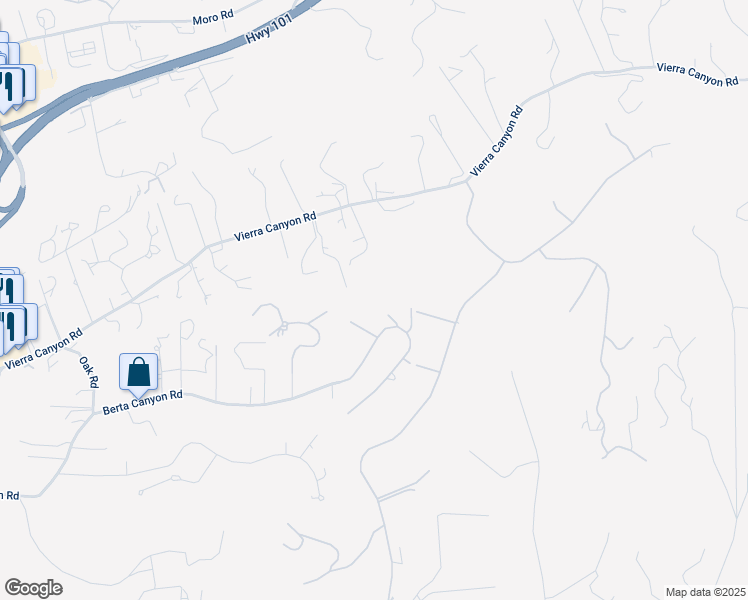 map of restaurants, bars, coffee shops, grocery stores, and more near 18221 Berta Canyon Road in Salinas