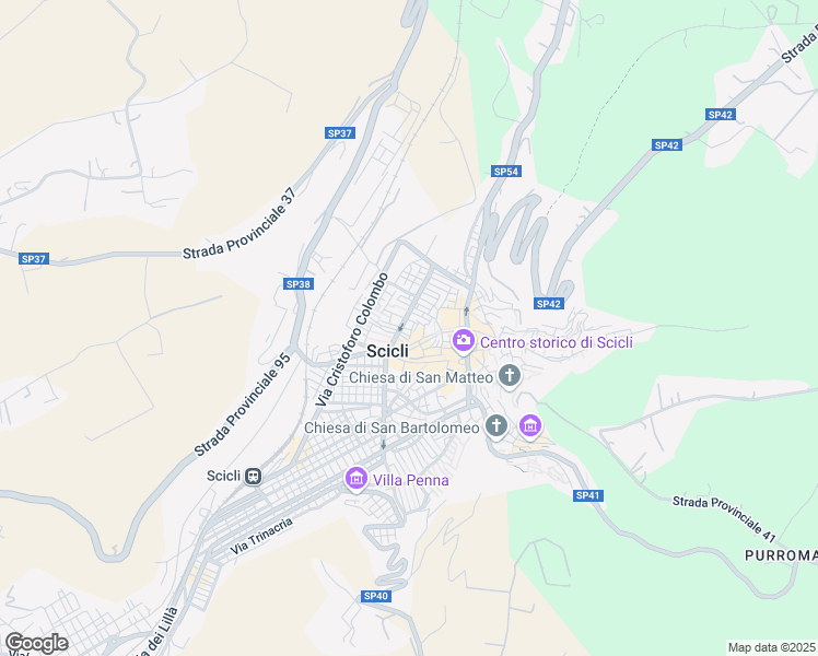 map of restaurants, bars, coffee shops, grocery stores, and more near 21 Via Irminio in Scicli
