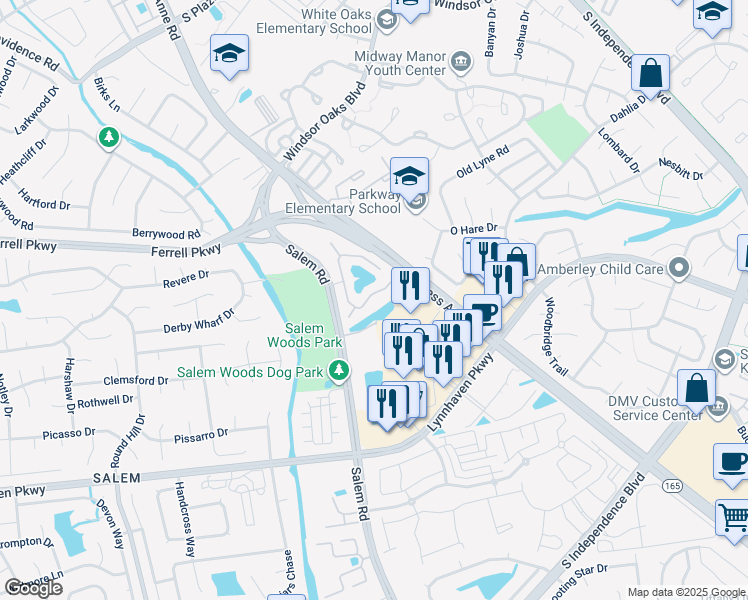 map of restaurants, bars, coffee shops, grocery stores, and more near 4401 Atwater Arch in Virginia Beach