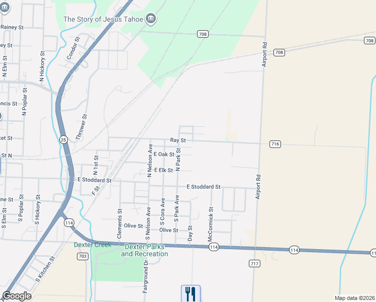 map of restaurants, bars, coffee shops, grocery stores, and more near 206 North Park Street in Dexter