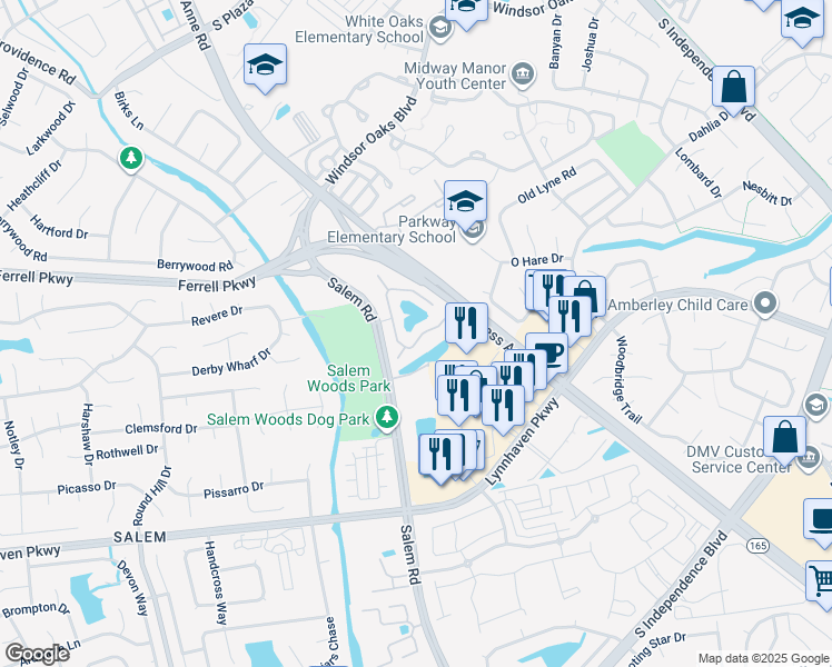 map of restaurants, bars, coffee shops, grocery stores, and more near 4324 Atwater Arch in Virginia Beach