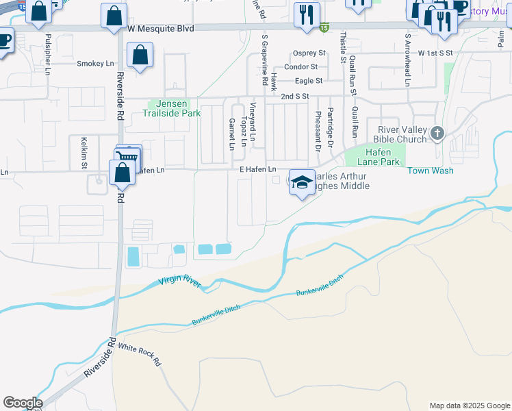 map of restaurants, bars, coffee shops, grocery stores, and more near 485 Lewis Street in Mesquite