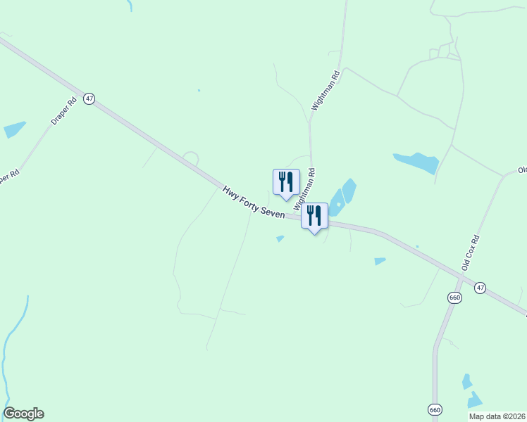 map of restaurants, bars, coffee shops, grocery stores, and more near 13565 Virginia 47 in Chase City