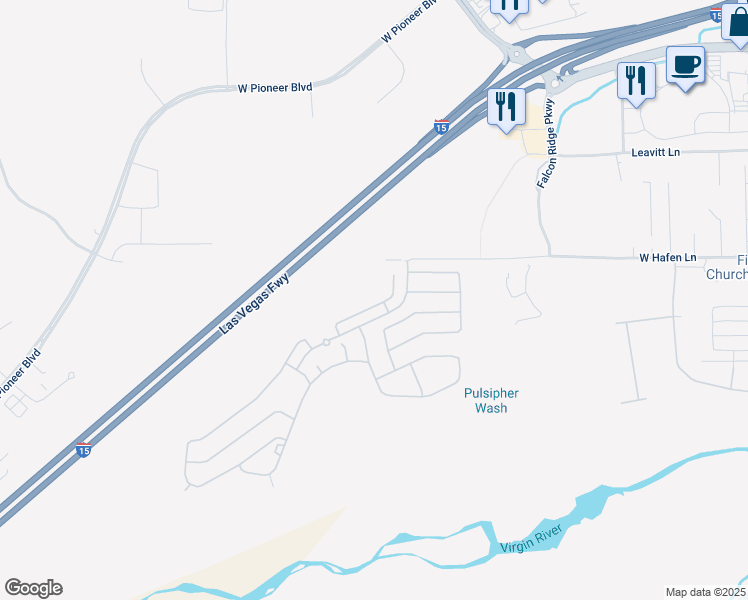 map of restaurants, bars, coffee shops, grocery stores, and more near 517 Beacon Ridge Way in Mesquite