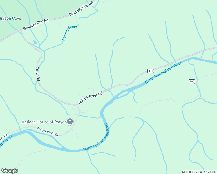 map of restaurants, bars, coffee shops, grocery stores, and more near 19668-21198 North Fork River Road in Abingdon