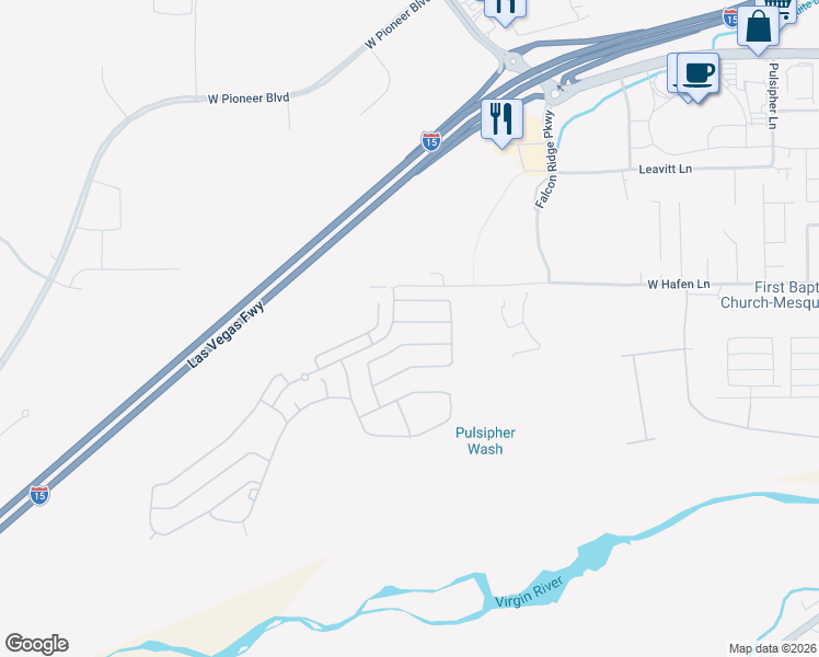 map of restaurants, bars, coffee shops, grocery stores, and more near 1229 Quicksilver Way in Mesquite