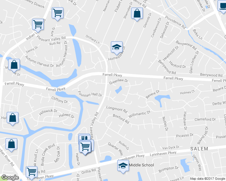 map of restaurants, bars, coffee shops, grocery stores, and more near 1410 Carabao Circle in Virginia Beach