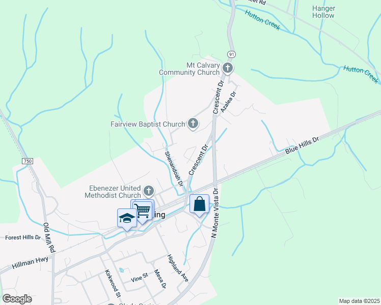 map of restaurants, bars, coffee shops, grocery stores, and more near 713 Basswood Drive in Glade Spring