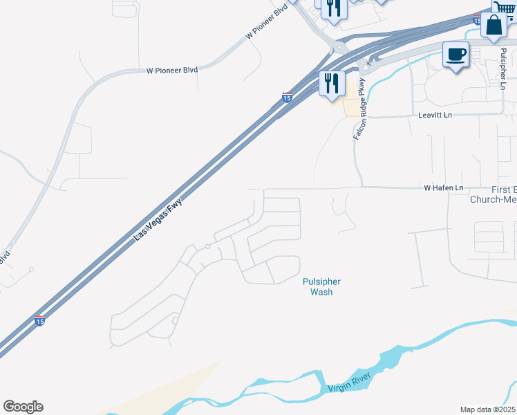 map of restaurants, bars, coffee shops, grocery stores, and more near 424 Beacon Ridge Way in Mesquite