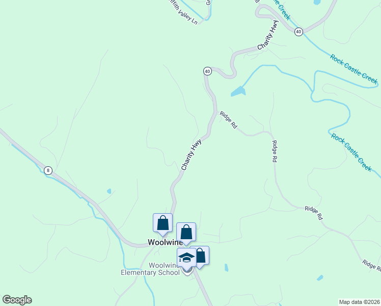 map of restaurants, bars, coffee shops, grocery stores, and more near 765-1125 Charity Highway in Woolwine