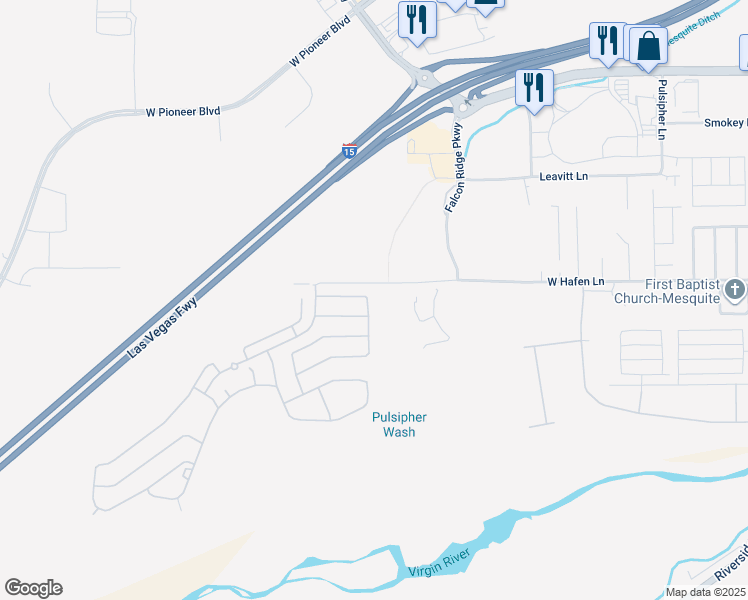 map of restaurants, bars, coffee shops, grocery stores, and more near 1175 Wigwam Street in Mesquite