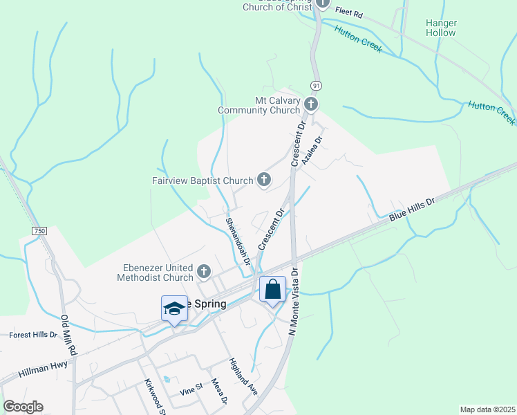 map of restaurants, bars, coffee shops, grocery stores, and more near 417 Shenandoah Drive in Glade Spring