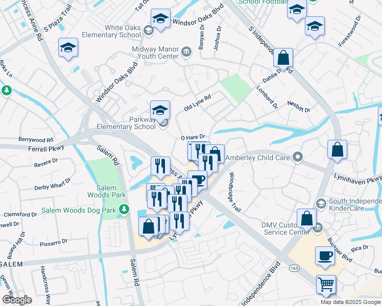 map of restaurants, bars, coffee shops, grocery stores, and more near 1310 Pershing Court in Virginia Beach