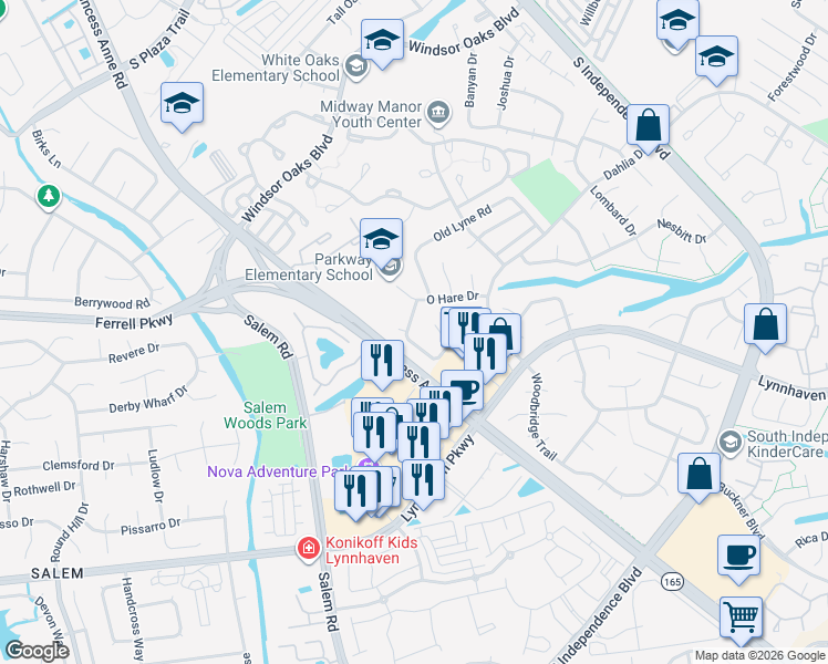 map of restaurants, bars, coffee shops, grocery stores, and more near 1210 Haig Circle in Virginia Beach