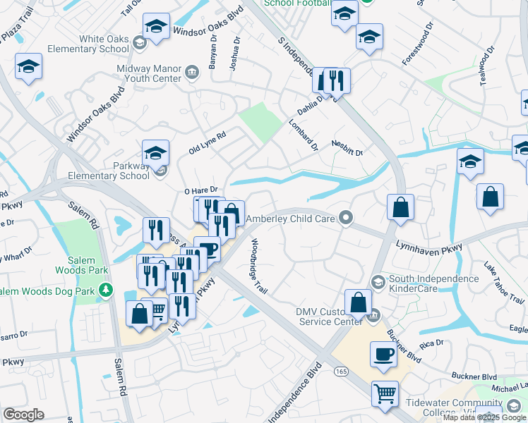 map of restaurants, bars, coffee shops, grocery stores, and more near 4204 Conway Court in Virginia Beach