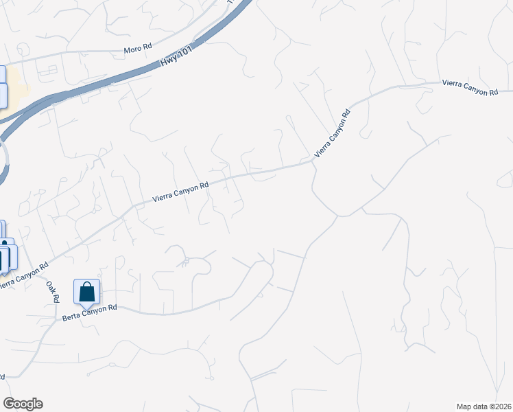 map of restaurants, bars, coffee shops, grocery stores, and more near 18730 Vierra Canyon Road in Salinas