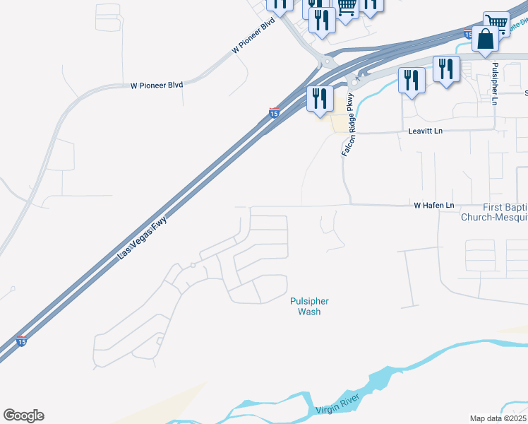 map of restaurants, bars, coffee shops, grocery stores, and more near 1229 Wigwam Street in Mesquite