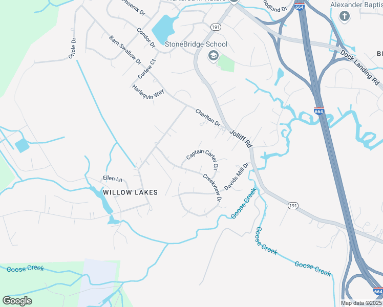map of restaurants, bars, coffee shops, grocery stores, and more near 4631 Captain Carter Circle in Chesapeake