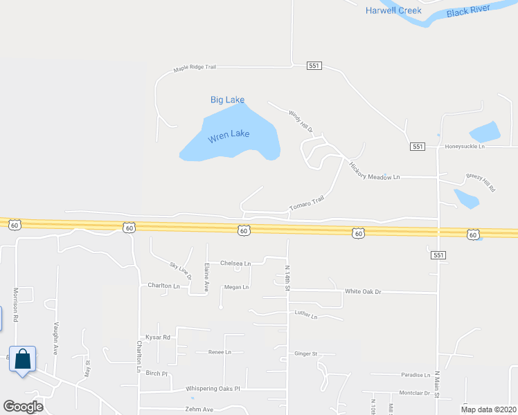 map of restaurants, bars, coffee shops, grocery stores, and more near 419 Tomaro Trail in Poplar Bluff