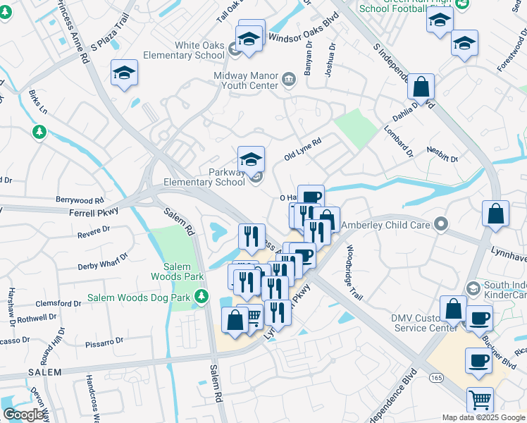 map of restaurants, bars, coffee shops, grocery stores, and more near 1210 Haig Circle in Virginia Beach