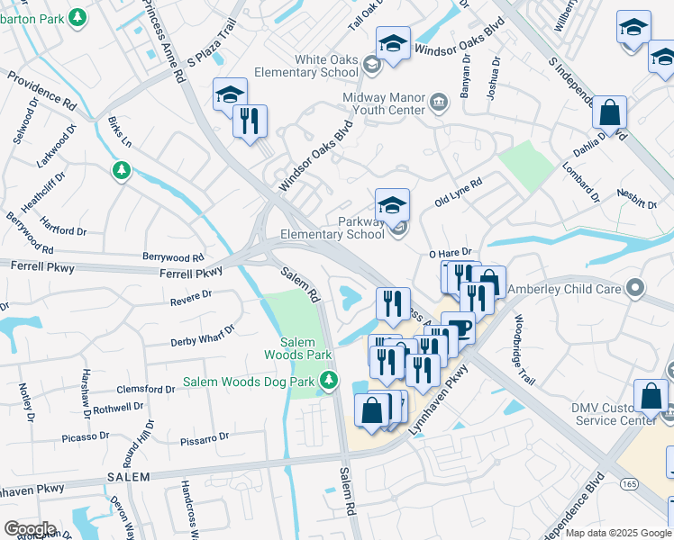 map of restaurants, bars, coffee shops, grocery stores, and more near 4360 Trafton Arch in Virginia Beach