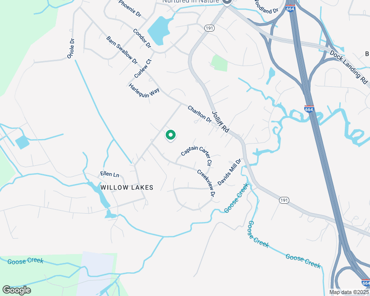 map of restaurants, bars, coffee shops, grocery stores, and more near 4633 Captain Carter Circle in Chesapeake