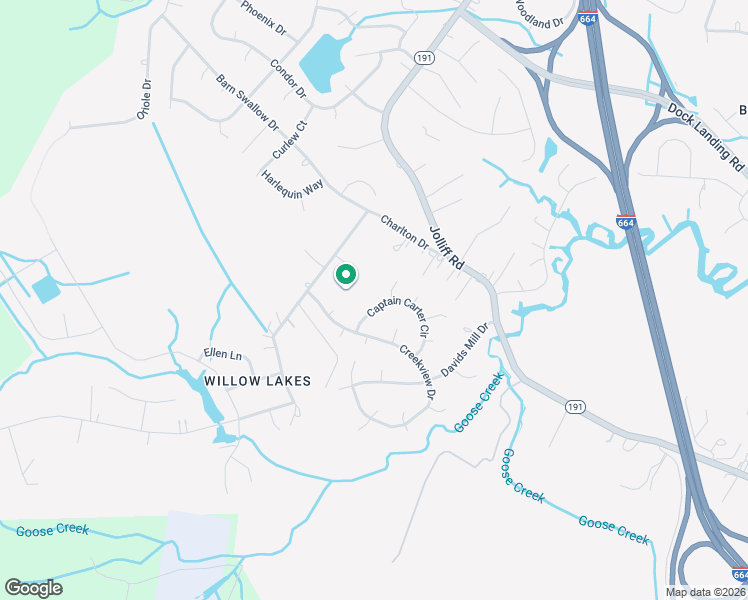 map of restaurants, bars, coffee shops, grocery stores, and more near 4633 Captain Carter Circle in Chesapeake