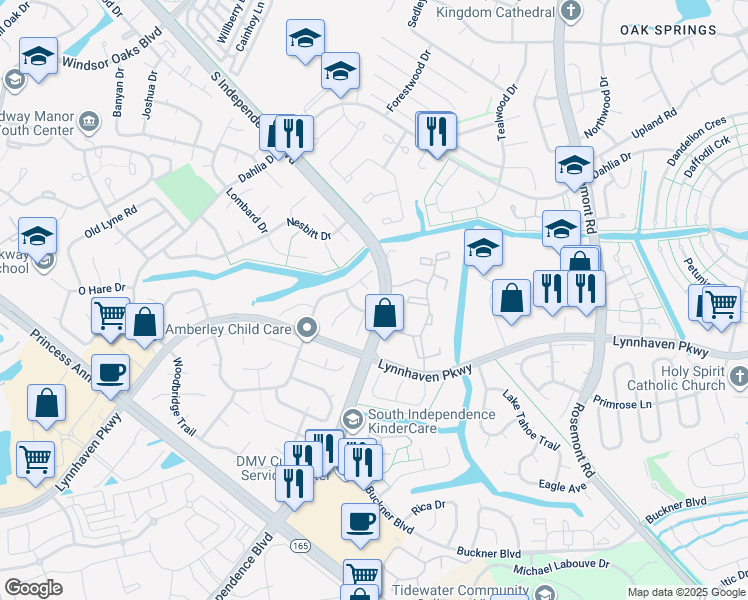 map of restaurants, bars, coffee shops, grocery stores, and more near 3901 Riverside Cir in Virginia Beach