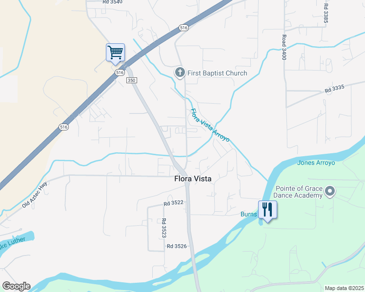 map of restaurants, bars, coffee shops, grocery stores, and more near 53 Road 3500 in Flora Vista